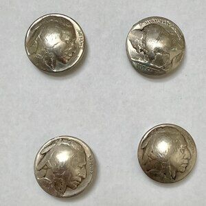 Vintage Buffalo and Indian Head Nickel Button Covers